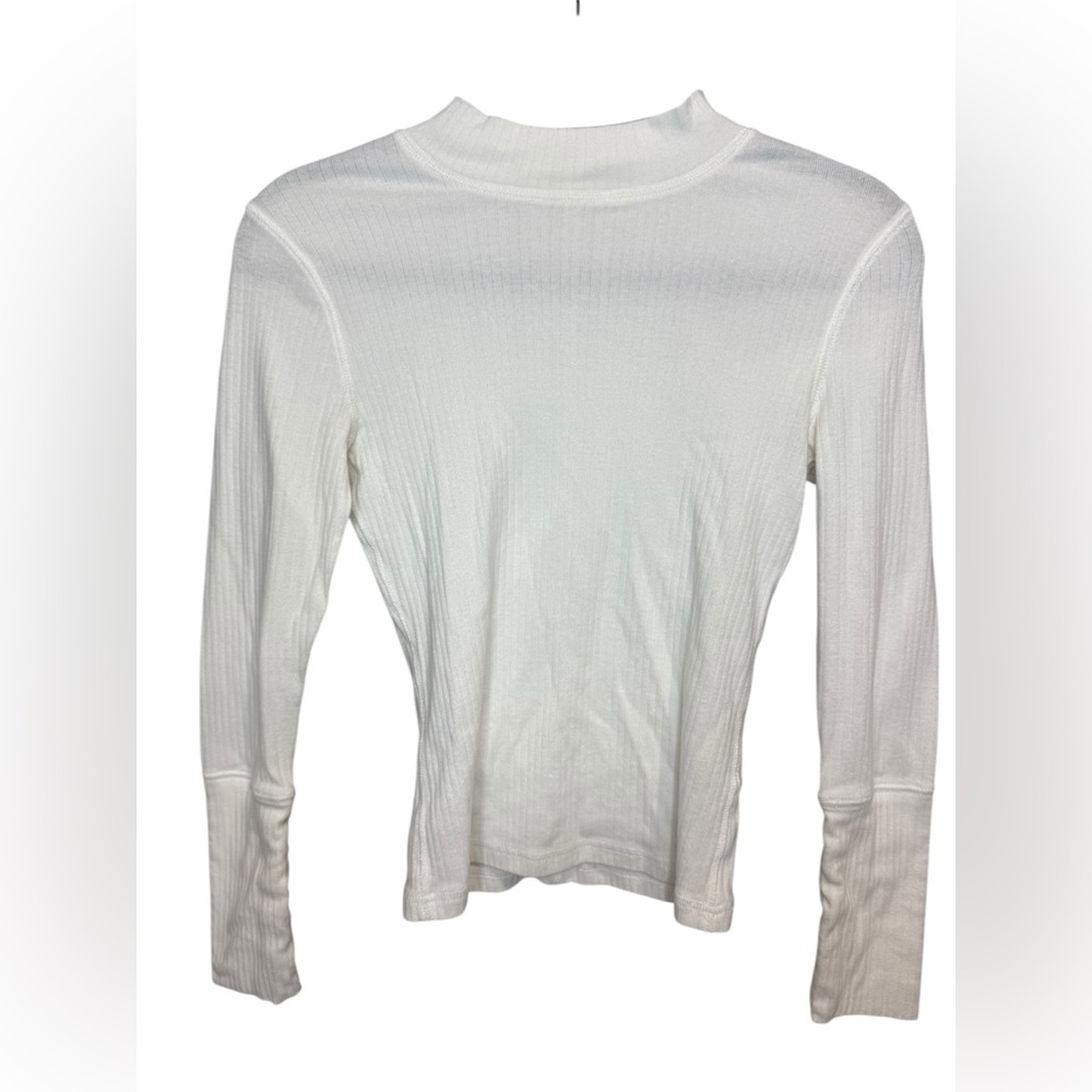 Free People Intimately White Ribbed Long Sleeve